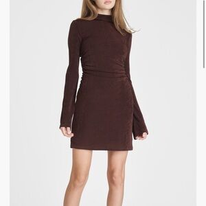WAYF HIGH NECK MINI LONGSLEEVE DRESS
